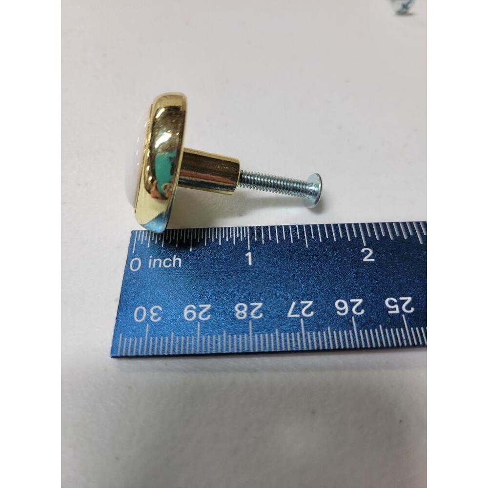 ✨ Set of 4 Gold Round Cabinet Knobs w/ Screws VTG Style Brass Look Drawer Pulls - Picture 8 of 12